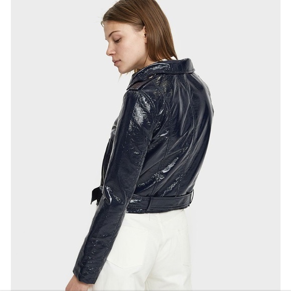 Stelen Chelsy Patent Moto Jacket (Navy) - Picture 5 of 6